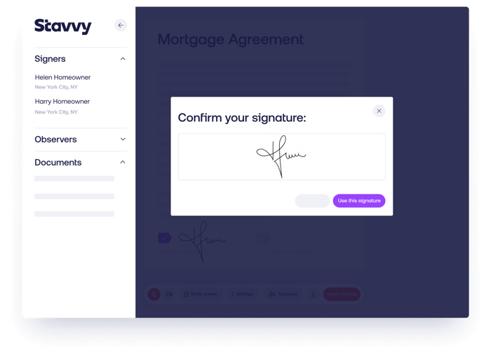 Illustration of an eSign on the Stavvy platform