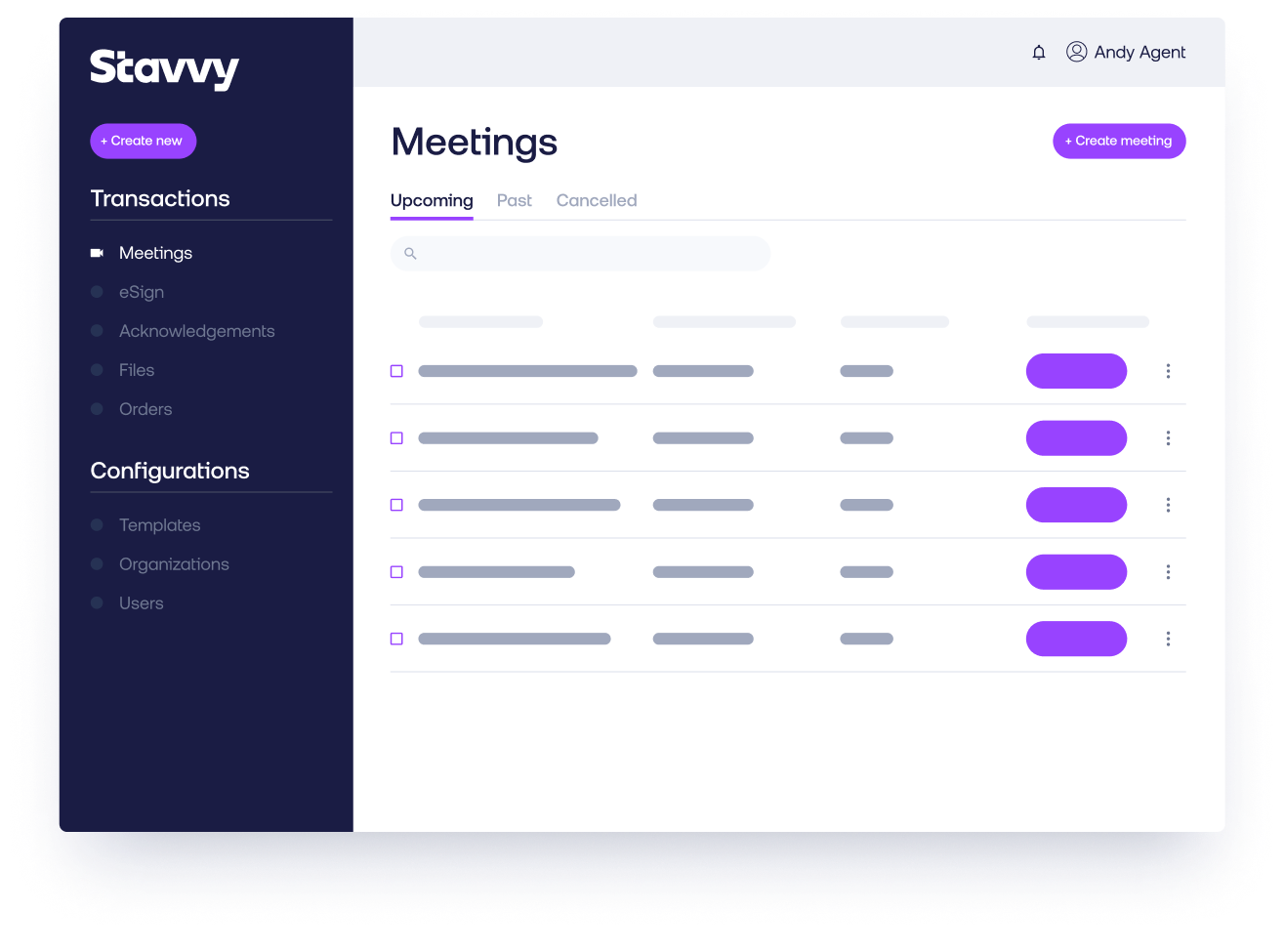 Image of the Scheduling Dashboard on the Stavvy platform