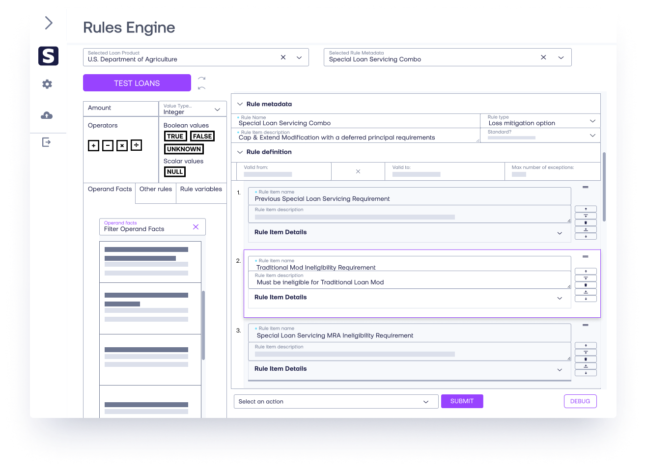 Rules Engine - Metadata and definition