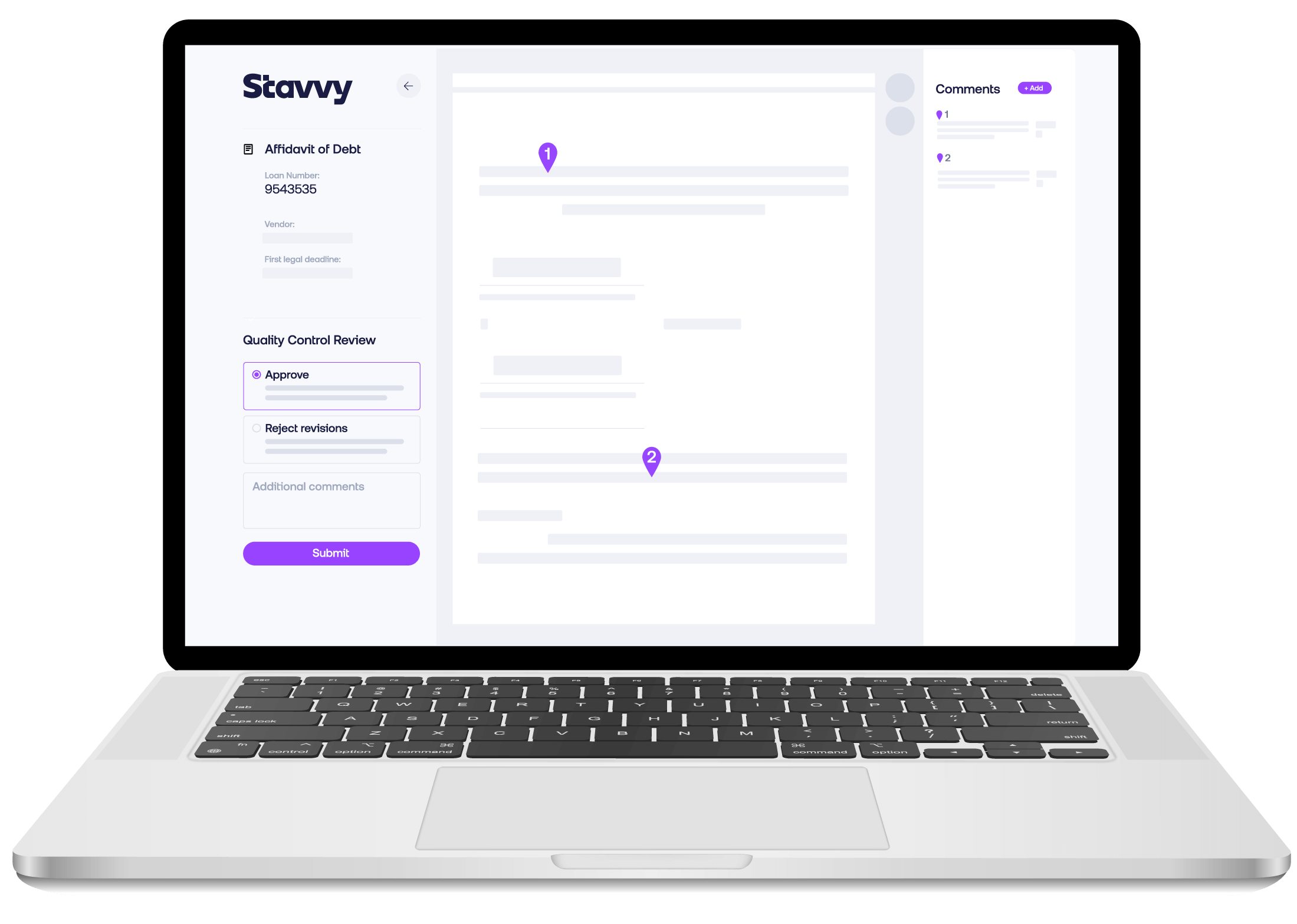 Illustration of secure foreclosure document exchange on the Stavvy platform