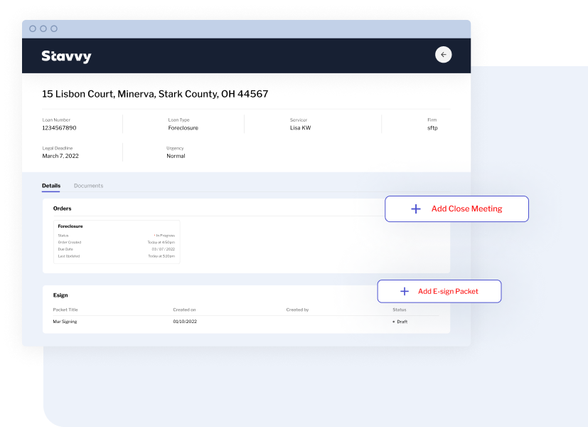 All parties can now sign the document via eSign or a RON meeting within Stavvy